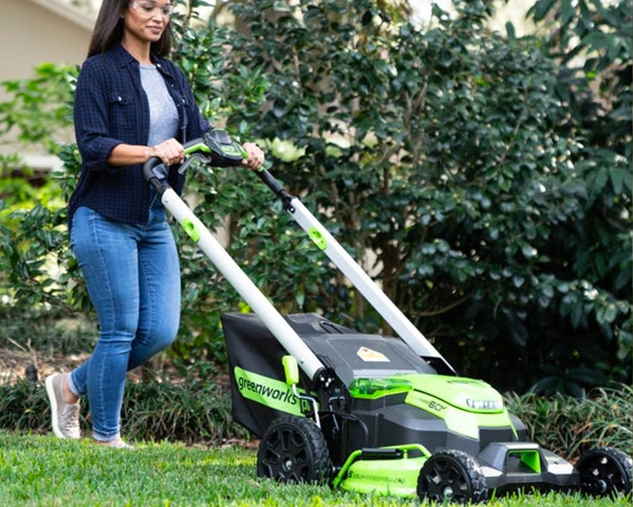 60V 25" Cordless Battery SP Mower Combo Kit w/ String Trimmer and Blower